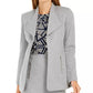 Calvin Klein Women's Open Front Wing Collar Blazer Grey Size 12