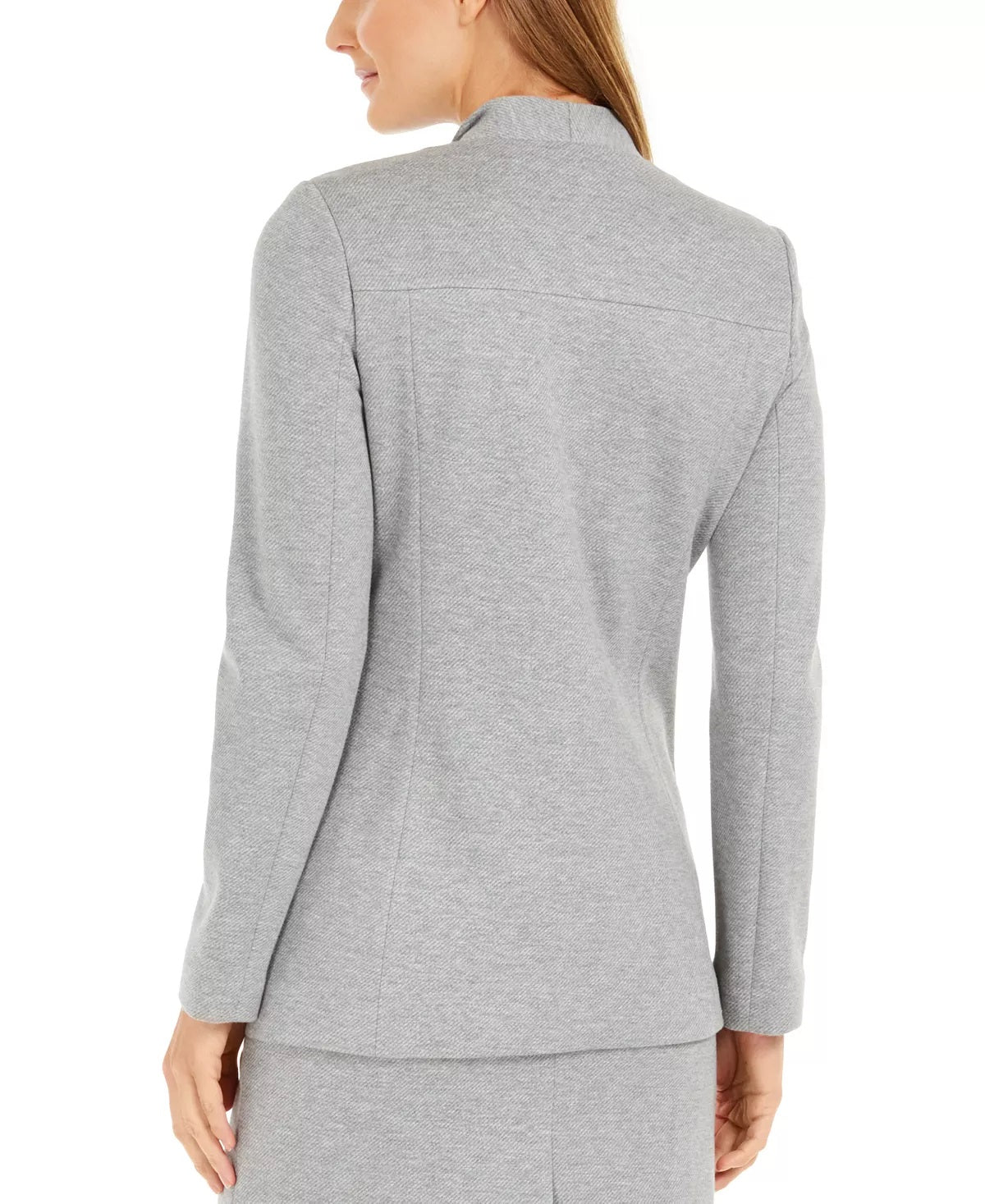 Calvin Klein Women's Open Front Wing Collar Blazer Grey Size 12