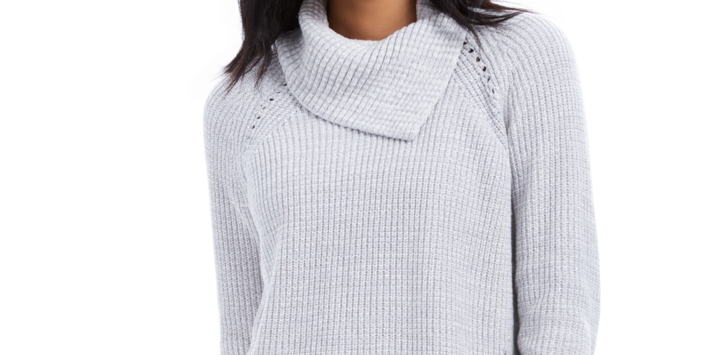Style & Co Women's Pointelle-Knit Sweater Gray Size XX-Large