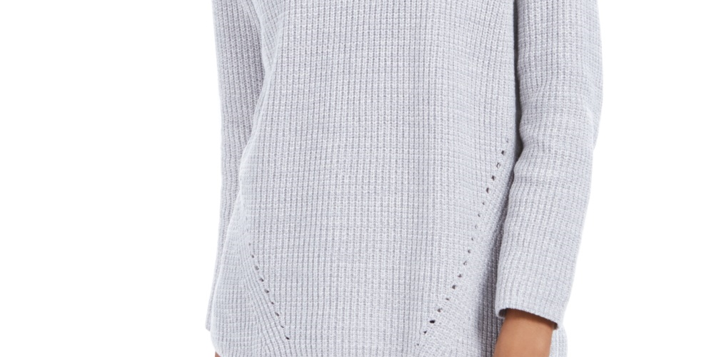 Style & Co Women's Pointelle-Knit Sweater Gray Size XX-Large