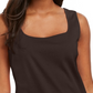 Karen Scott Women's Square-Neck Cotton Tank Top Black Size Small