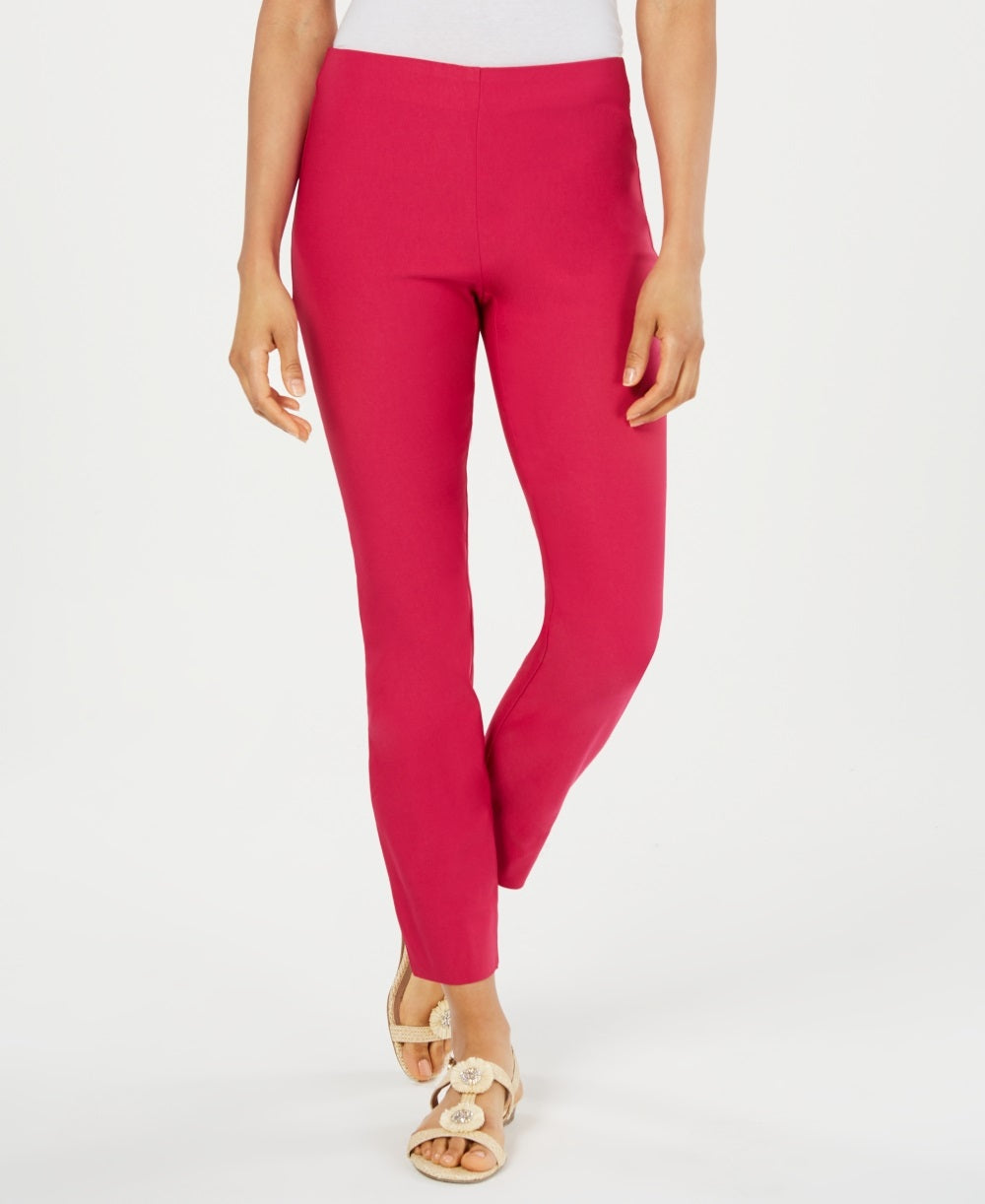 Charter Club Women's Chelsea Tummy Control Skinny Leg Ankle Pants Pink Size 4