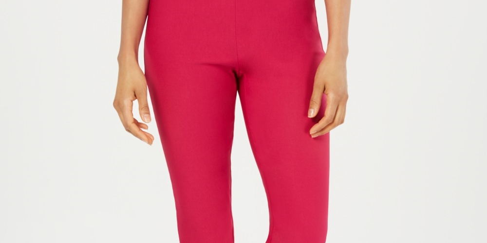 Charter Club Women's Chelsea Tummy Control Skinny Leg Ankle Pants Pink Size 4
