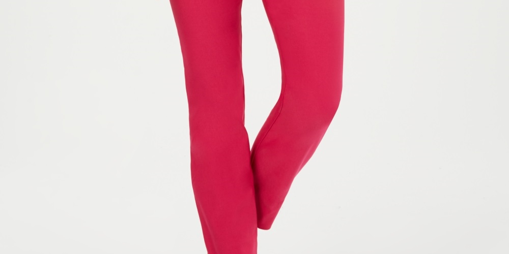 Charter Club Women's Chelsea Tummy Control Skinny Leg Ankle Pants Pink Size 4