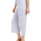 Style & Co Women's Wide Leg Linen Cropped Pants Blue Size X-Small