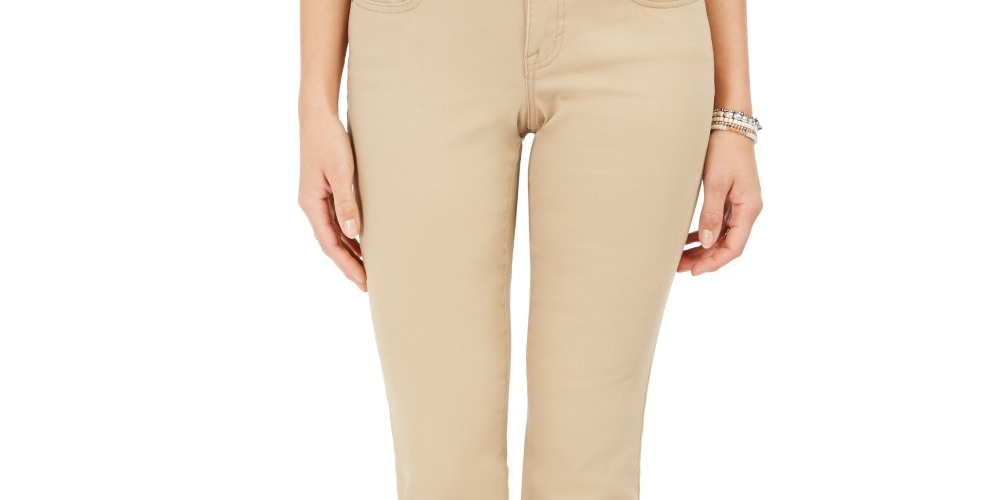 Style & Co Women's Tummy Control Bootcut Jeans  Beige Size 24X4.5