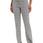 Charter Club Women's Plaid Straight Leg Pants Gray Size 4 Petite