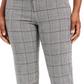 Charter Club Women's Plaid Straight Leg Pants Gray Size 4 Petite