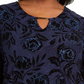 JM Collection Women's Plus Size Velvet Glitter Jacquard Top Navy Size 1X
