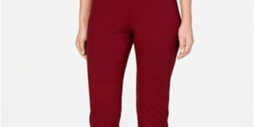 Charter Club Women's Cambridge Pull-on Ponte Pants Red Size 14S