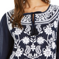 Style & Co Women's Cotton Peasant Blouse Navy Size X-Small