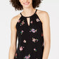 INC International Concepts Women's Petite Embellished Bubble Hem Halter Top Black Size 44