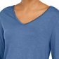 Style & Co Women's V Neck Chiffon Hem Top Blue Size Small