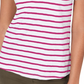 Charter Club Women's Cotton Crochet Striped Top  Pink Size X-Large