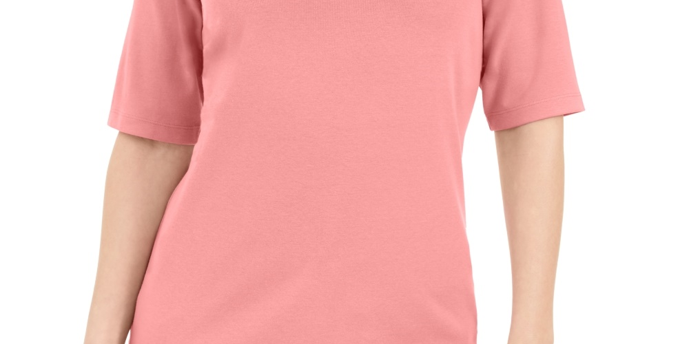 Karen Scott Women's Button Detail V Neck Top Pink Size XX-Large
