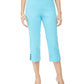 JM Collection Women's Pull-On Lattice-Inset Capri Pants Navy Size Small
