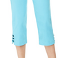 JM Collection Women's Pull-On Lattice-Inset Capri Pants Navy Size Small
