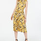 Charter Club Women's Belted Mixed Print Dress Yellow Size XX-Large