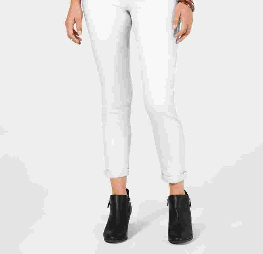 Style & Co Women's Rolled-Hem Skinny Pants  White Size 14