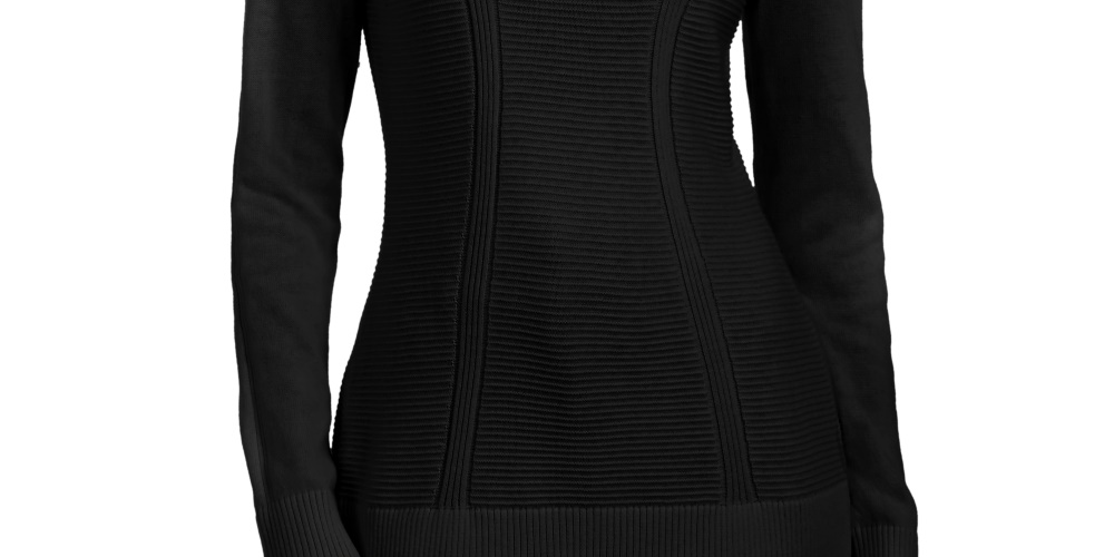 Style & Co Women's Mixed-Stitch Sweater Black Size XX-Large