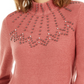 Alfani Women's Mock Neck Embellished Sweater Pink Size PS