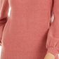 Alfani Women's Mock Neck Embellished Sweater Pink Size PS