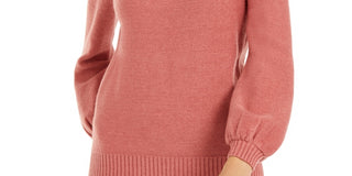 Alfani Women's Mock Neck Embellished Sweater Pink Size PS