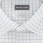Michael Kors Men's Classic Regular Fit Non Iron Airsoft Performance Stretch Check Dress Shirt White Size 18.5X34-35
