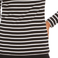 Charter Club Women's Metallic Stripe Top Black Size Small