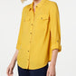 Charter Club Women's Two Pocket Shirt Gold Size Medium