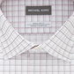 Michael Kors Men's  Stretch Check Dress Shirt White/Brick Size 16X34-35