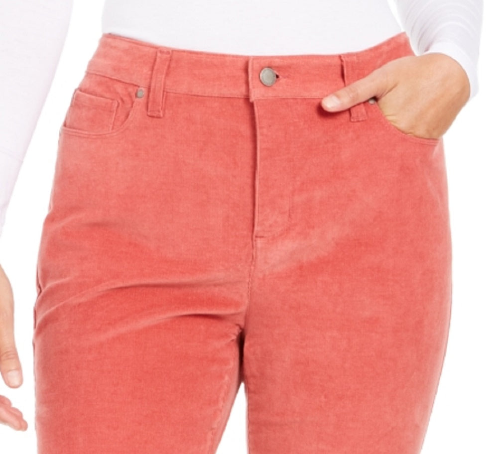Charter Club Women's Lexington Corduroy Tummy-Control Pants Pink Size 6