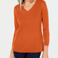 Karen Scott Women's V Neck Sweater Orange Size XX-Large