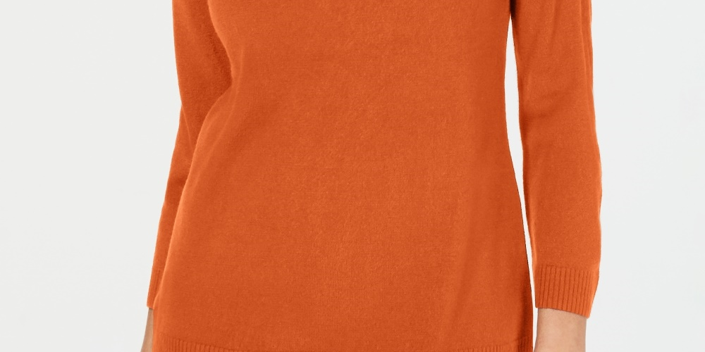 Karen Scott Women's V Neck Sweater Orange Size XX-Large