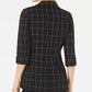 Calvin Klein Women's Windowpane Roll Tab Jacket Black Size 8