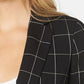 Calvin Klein Women's Windowpane Roll Tab Jacket Black Size 8