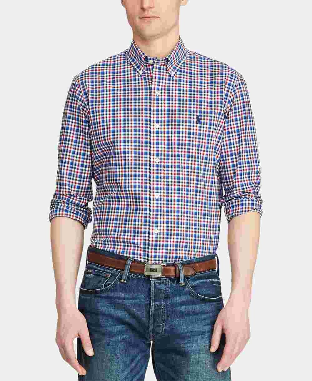 Ralph Lauren Men's Slim Fit Plaid Shirt Blue Size XX-Large