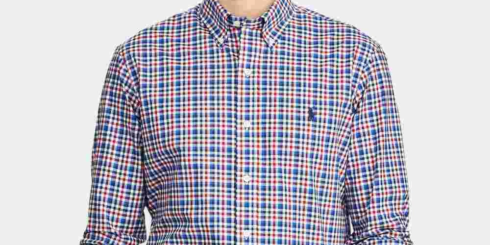 Ralph Lauren Men's Slim Fit Plaid Shirt Blue Size XX-Large