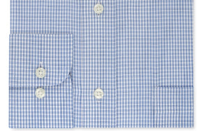 Eagle Men's Slim-Fit Non-Iron Flex Collar Check Dress Shirt Blue 18x36-37 2XL