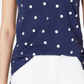 Maison Jules Women's Metallic Polka Dot T-Shirt Blue Size Small