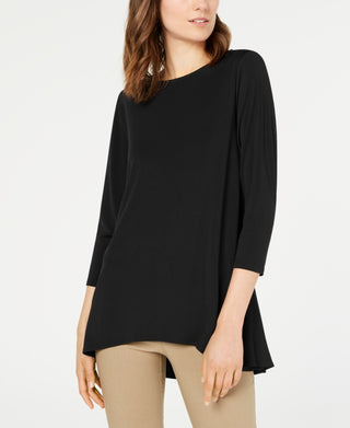 Alfani Women's Solid Swing Top Black Size Petite Small