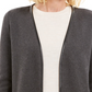 Charter Club Women's Petite Milano Cotton Completer Sweater Gray Size PS