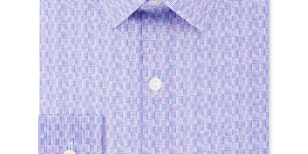 Kenneth Cole Reaction Men's Dress Shirt Geo Print 15 1/2 Purple Size 15.5X32-33