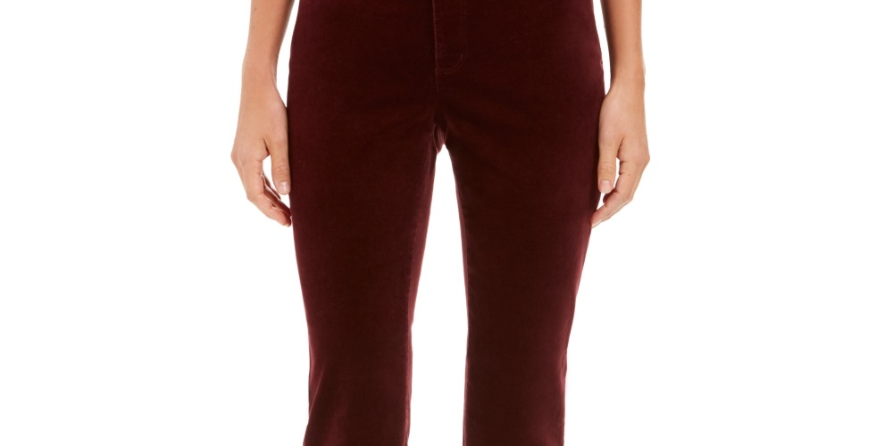 Charter Club Women's Velveteen Tummy Control Ankle Straight Jeans Red Size 4