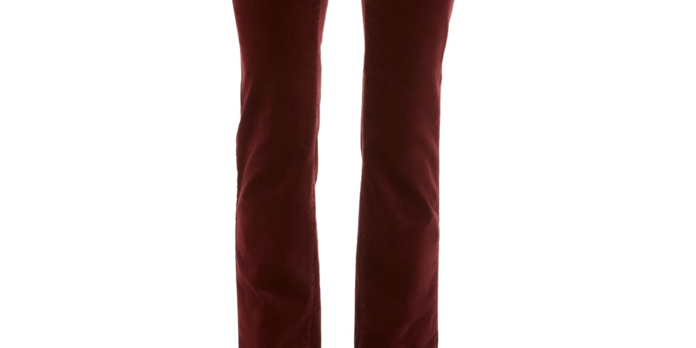 Charter Club Women's Velveteen Tummy Control Ankle Straight Jeans Red Size 4