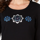 Karen Scott Women's Petite Rhinestone-Embellished Cotton Top Black Size Petite