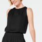 Alfani Women's Petite Smocked-Waist Midi Dress Black PL