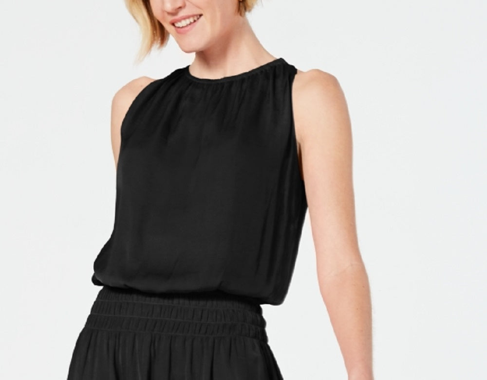 Alfani Women's Petite Smocked-Waist Midi Dress Black PL