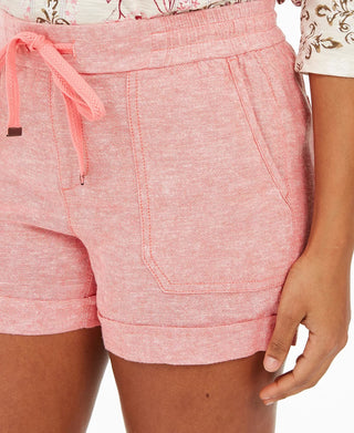 Style & Co Women's Solid Linen Shorts Pink Size X-Large