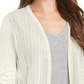 Charter Club Women's Chevron Pointelle Cardigan  White Size Large